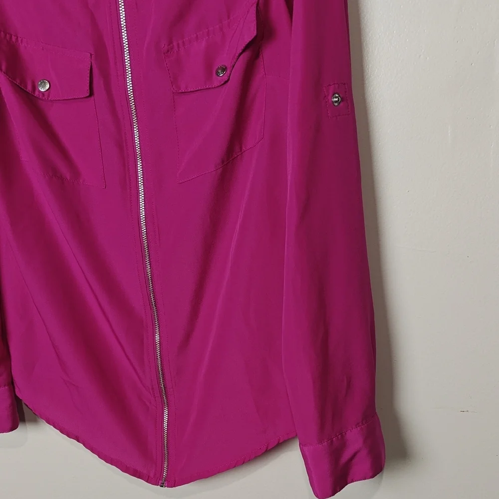 Michael Kors Fuchsia Zip-Up Blouse